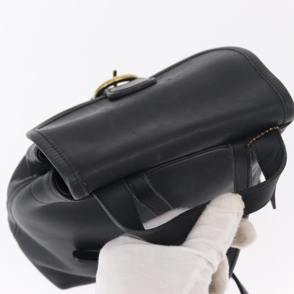 Coach Backpack Leather Navy Gold Auth am9839 - Picture 6 of 16